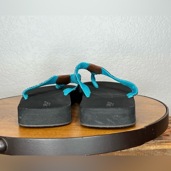 282. Capelli of New York Thong Sandals Black/Teal 9 - Picture 7 of 8